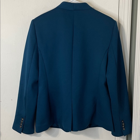 Ann Taylor The Cutaway Blazer in Double Knit Sea Teal Blue Size 10 - Picture 6 of 10
